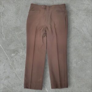 Comfort Ease By Richman Pants Mens 32x32 Brown Slacks Straight Leg Casual 70s